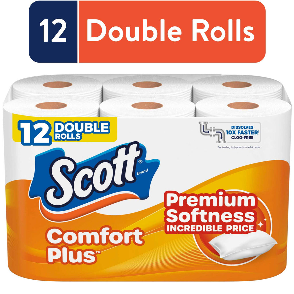 Comfortplus Toilet Paper, 12 Double Rolls