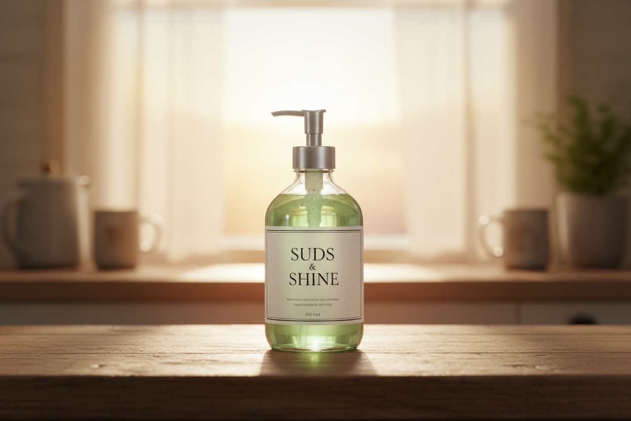 dish soap with warm background