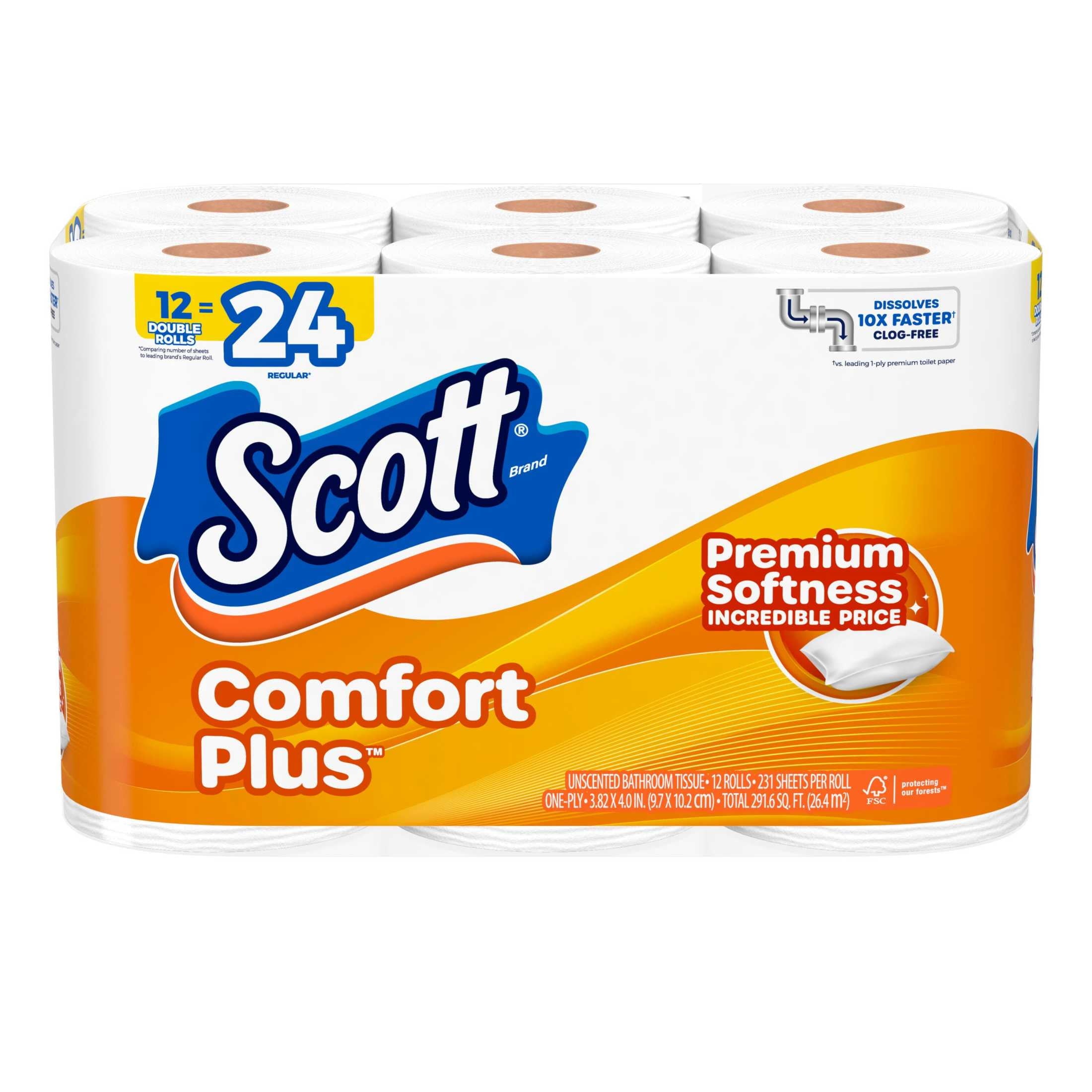 Comfortplus Toilet Paper, 12 Double Rolls